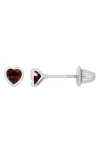 Mignonette Kids' Heart Birthstone Stud Earrings