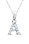 Mignonette Babies'  White Topaz Pavé Initial Pendant Necklace