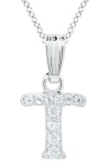 Mignonette White Topaz Pavé Initial Pendant Necklace