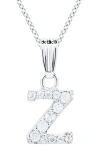Mignonette Babies'  White Topaz Pavé Initial Pendant Necklace
