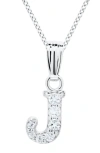Mignonette Babies'  White Topaz Pavé Initial Pendant Necklace