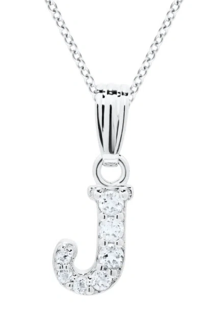 Mignonette Babies'  White Topaz Pavé Initial Pendant Necklace