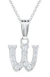 Mignonette Babies'  White Topaz Pavé Initial Pendant Necklace