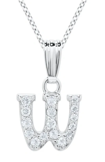 Mignonette Babies'  White Topaz Pavé Initial Pendant Necklace