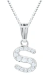 Mignonette Babies'  White Topaz Pavé Initial Pendant Necklace