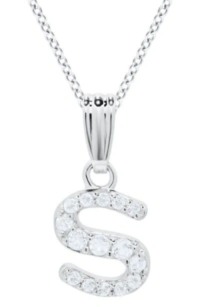 Mignonette Babies'  White Topaz Pavé Initial Pendant Necklace
