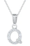Mignonette Babies'  White Topaz Pavé Initial Pendant Necklace