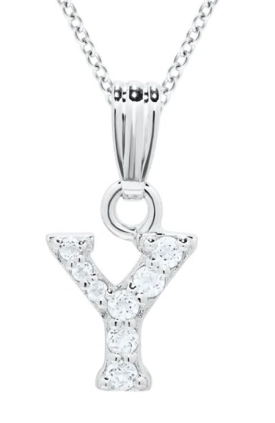 Mignonette Babies'  White Topaz Pavé Initial Pendant Necklace