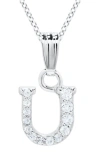 Mignonette Babies'  White Topaz Pavé Initial Pendant Necklace