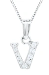 Mignonette Babies'  White Topaz Pavé Initial Pendant Necklace