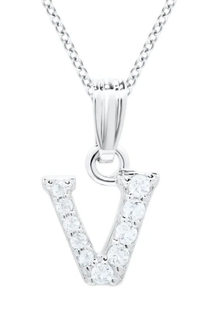 Mignonette Babies'  White Topaz Pavé Initial Pendant Necklace