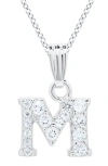 Mignonette Babies'  White Topaz Pavé Initial Pendant Necklace