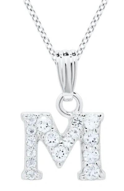 Mignonette Babies'  White Topaz Pavé Initial Pendant Necklace
