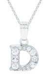 Mignonette White Topaz Pavé Initial Pendant Necklace