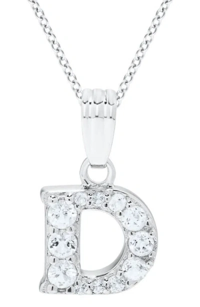 Mignonette Babies'  White Topaz Pavé Initial Pendant Necklace