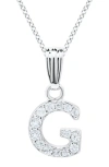 Mignonette Babies'  White Topaz Pavé Initial Pendant Necklace