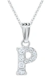 Mignonette Babies'  White Topaz Pavé Initial Pendant Necklace