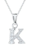 Mignonette Babies'  White Topaz Pavé Initial Pendant Necklace