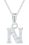 Mignonette Babies'  White Topaz Pavé Initial Pendant Necklace