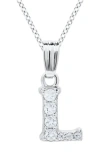 Mignonette Babies'  White Topaz Pavé Initial Pendant Necklace