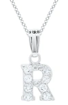 Mignonette Babies'  White Topaz Pavé Initial Pendant Necklace