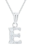 Mignonette Babies'  White Topaz Pavé Initial Pendant Necklace In Metallic
