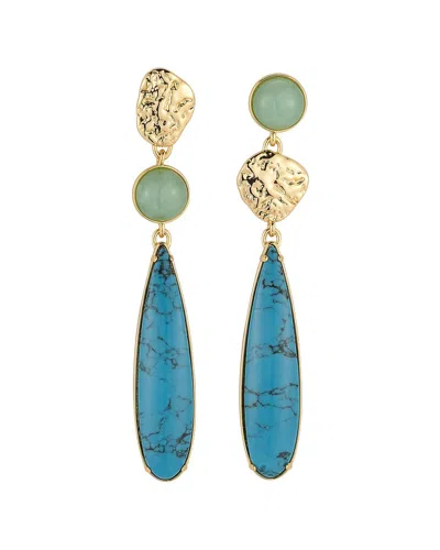 Mignonne Gavigan 14k Plated Gemstone Cz Earrings In Multi