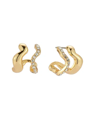 Mignonne Gavigan 14k Plated Semi-precious Agate Stone Cz Earrings In Transparent