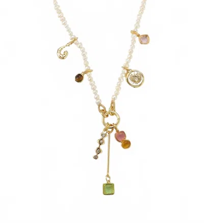 Mignonne Gavigan Amora Necklace In Yellow And Gold Pearl In White