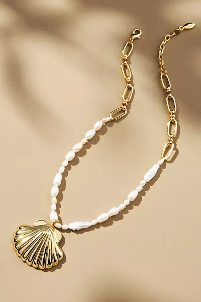 Mignonne Gavigan Bari Pearl Shell Necklace In Gold
