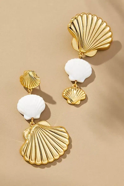 Mignonne Gavigan Bari Triple Shell Drop Earrings In Gold