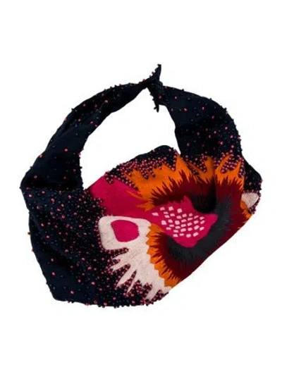Pre-owned Mignonne Gavigan Bead & Fabric Scarf Collar Necklace, 23" In Multi
