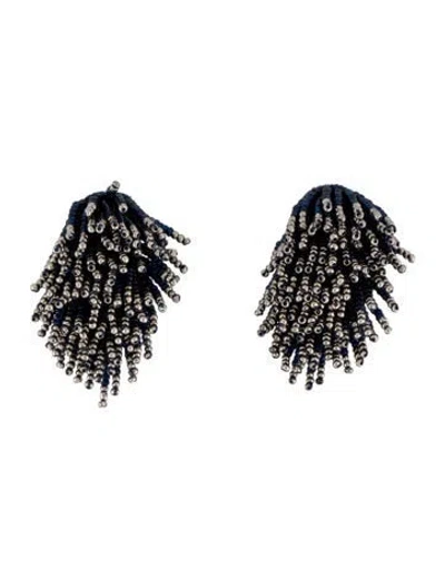 Pre-owned Mignonne Gavigan Bead & Leather Stud Earrings In Multi