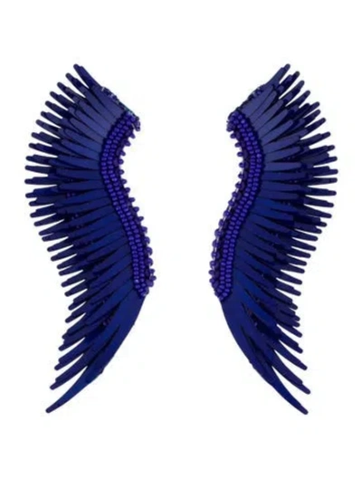 Pre-owned Mignonne Gavigan Bead & Sequin Madeline Earrings In Blue