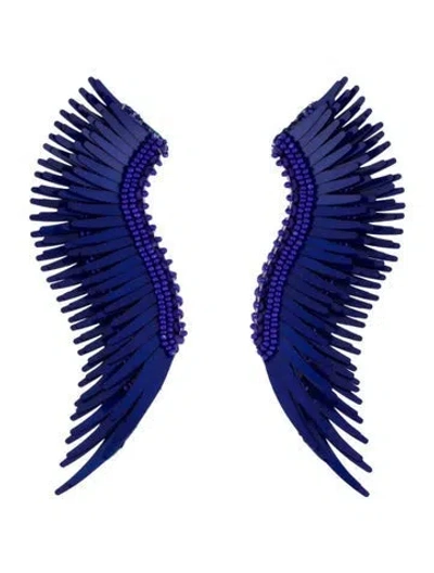 Pre-owned Mignonne Gavigan Bead & Sequin Madeline Earrings In Blue