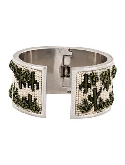 Pre-owned Mignonne Gavigan Bead & Thread Cuff Bracelet, 6.25" In Multi