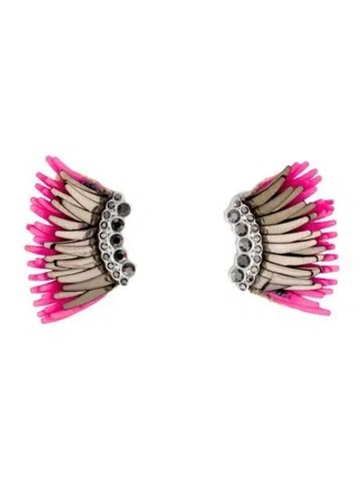 Pre-owned Mignonne Gavigan Bead, Crystal, Leather & Sequins Mini Madeline Earrings In Multi