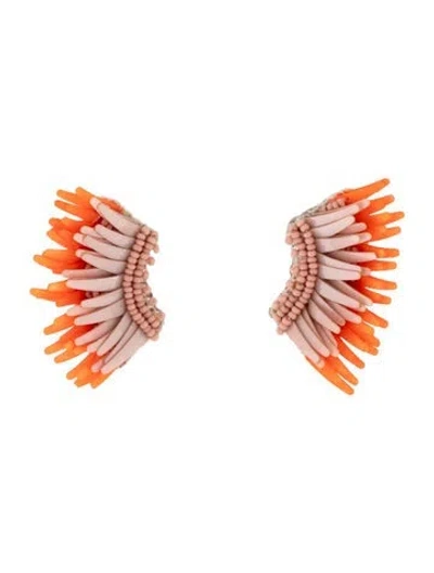 Pre-owned Mignonne Gavigan Bead, Leather & Sequin Mini 'madeline' Statement Drop Earrings In Multicolor