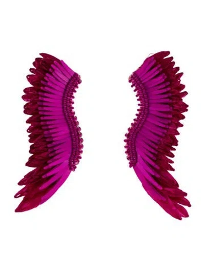 Pre-owned Mignonne Gavigan Bead, Leather & Sequins Madeline Drop Earrings In Pink