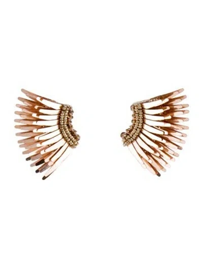 Pre-owned Mignonne Gavigan Bead, Leather & Sequins Mini Madeline Earrings W/ Tags In Pink