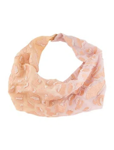 Pre-owned Mignonne Gavigan Beaded Chiffon Scarf Necklace, 20" In Multi