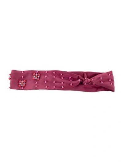 Pre-owned Mignonne Gavigan Beaded Headband In Pink