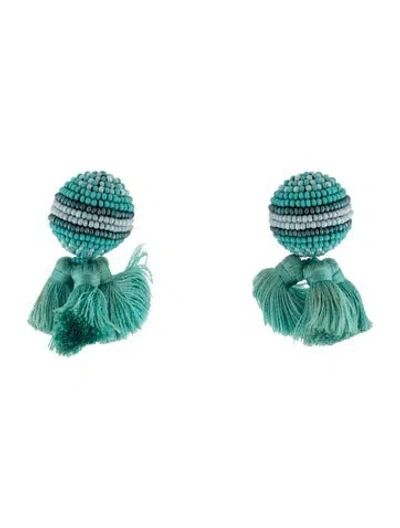 Pre-owned Mignonne Gavigan Beaded Tassel Earrings In Blue