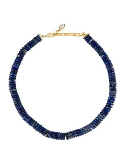 Pre-owned Mignonne Gavigan Blue Stone Collar Necklace, 18.5" In Multicolor