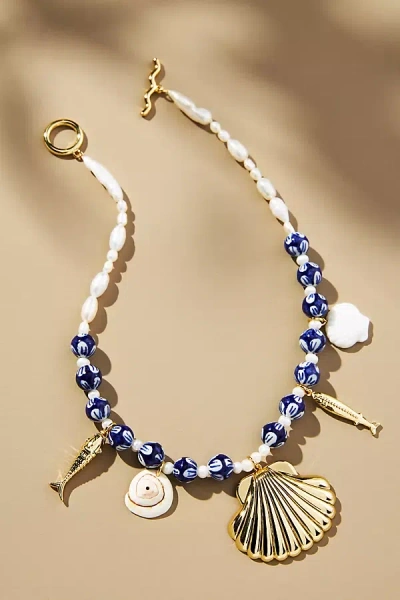 Mignonne Gavigan Catania Charm Shell Necklace In Blue