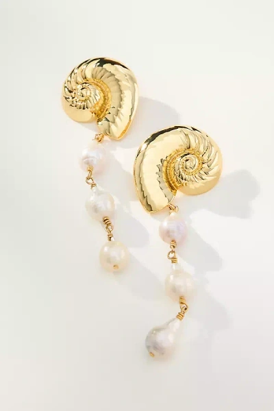 Mignonne Gavigan Concha Shell Drop Earrings In Gold