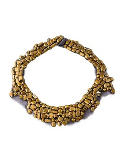 Pre-owned Mignonne Gavigan Crystal Alice Collar Necklace, 17" In Blue