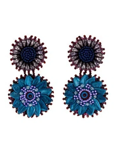 Pre-owned Mignonne Gavigan Crystal & Bead Mini Molly Drop Earrings In Multi