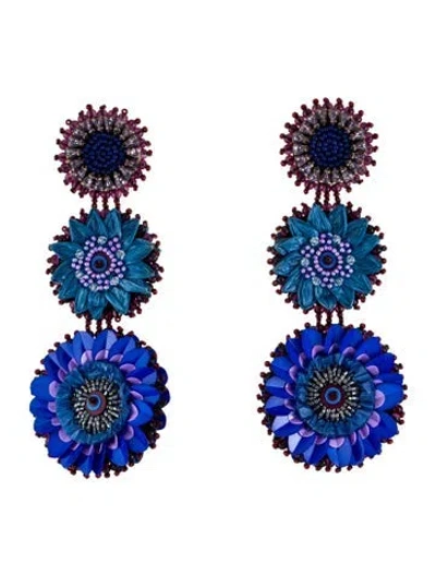 Pre-owned Mignonne Gavigan Crystal & Bead Molly Drop Earrings