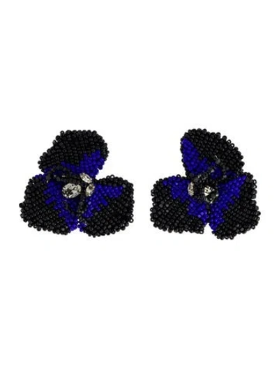 Pre-owned Mignonne Gavigan Crystal & Beads Stud Earrings In Multi